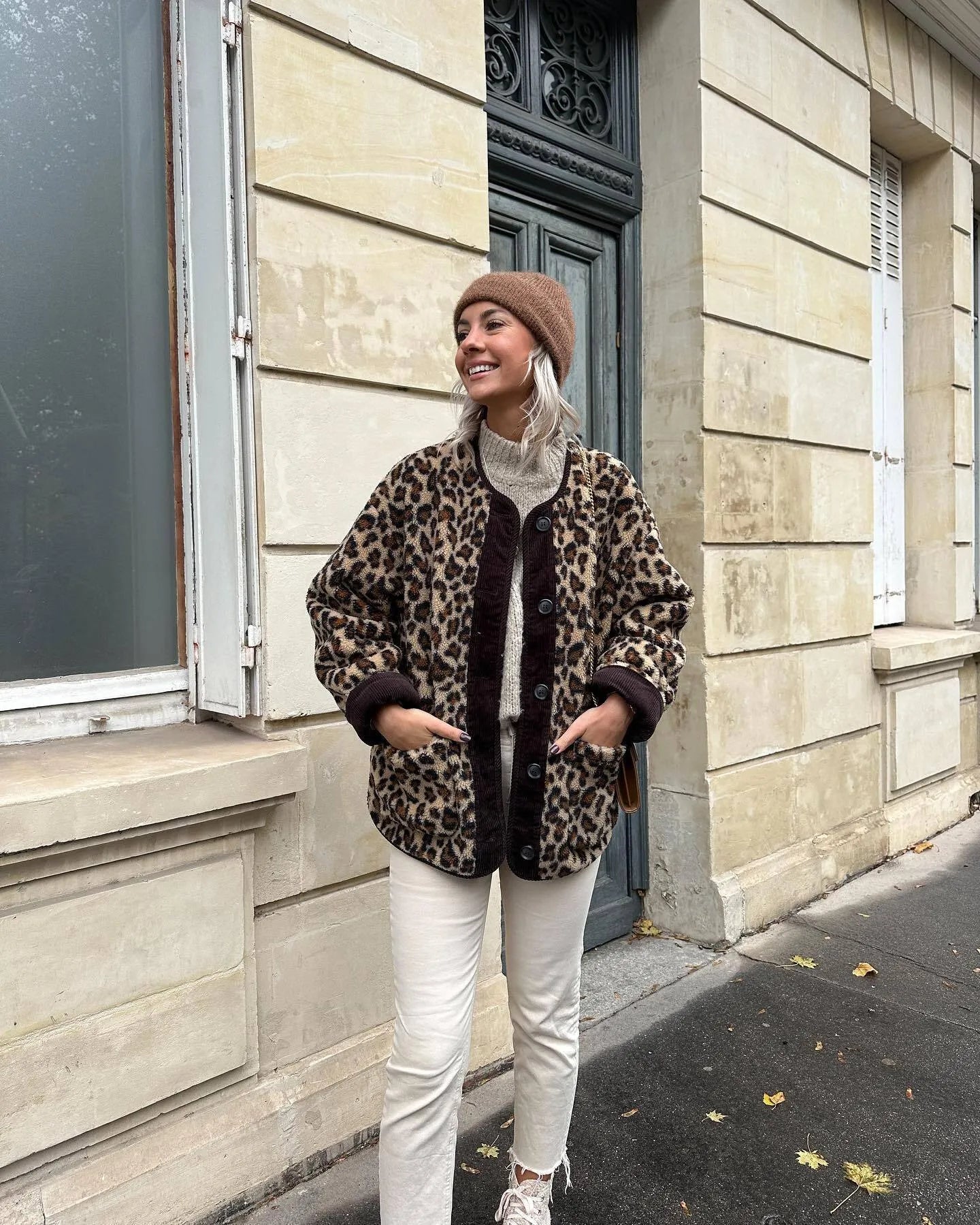 leopard cozy jacket